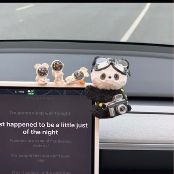 Ornament auto pentru interior, păpușă pluș desen animat, decorare și depozitare în mașină