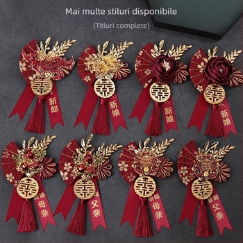 Set corsage de nuntă pentru mire, mireasă și membrii familiei — aliaj, stil chinezesc