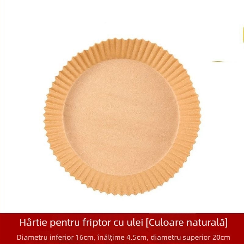Tavă de hârtie pentru friteuza cu aer, hârtie de copt rezistentă la grăsimi, acoperire din silicon, 35 g/m², marca Xian chu zhen