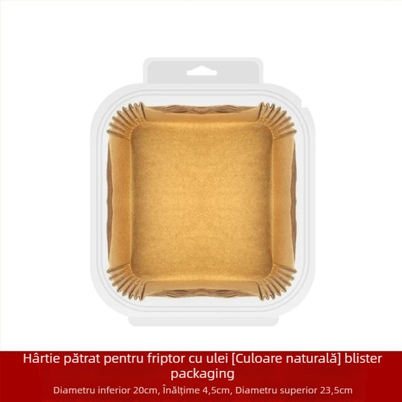 Tavă de hârtie pentru friteuza cu aer, hârtie de copt rezistentă la grăsimi, acoperire din silicon, 35 g/m², marca Xian chu zhen