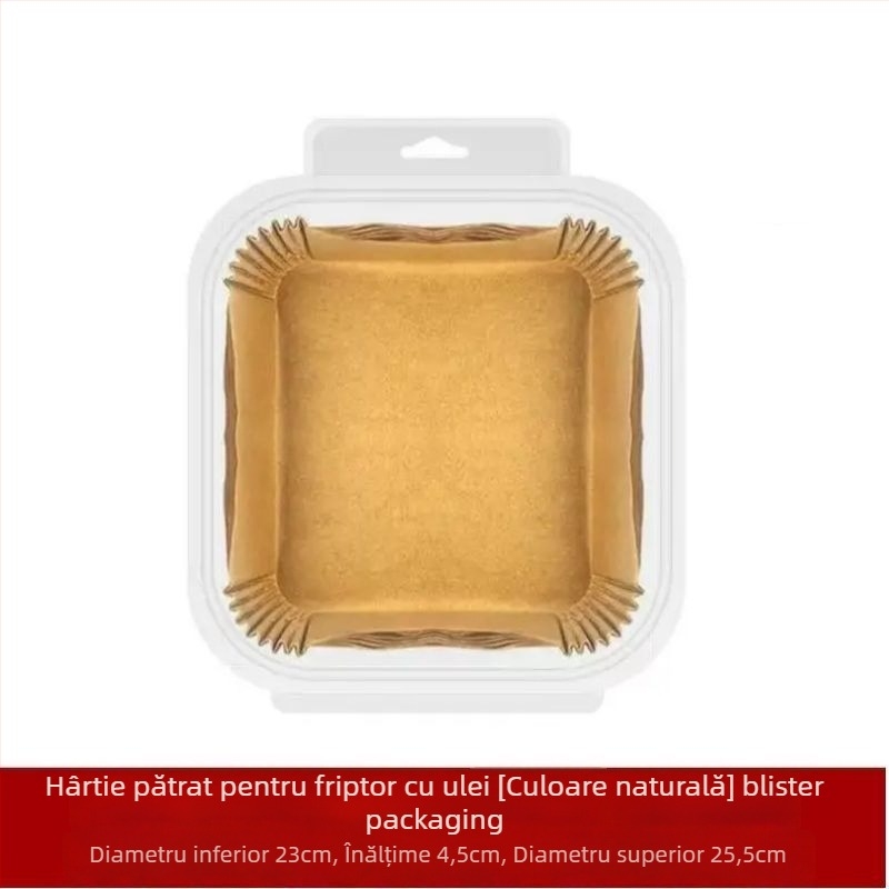 Tavă de hârtie pentru friteuza cu aer, hârtie de copt rezistentă la grăsimi, acoperire din silicon, 35 g/m², marca Xian chu zhen