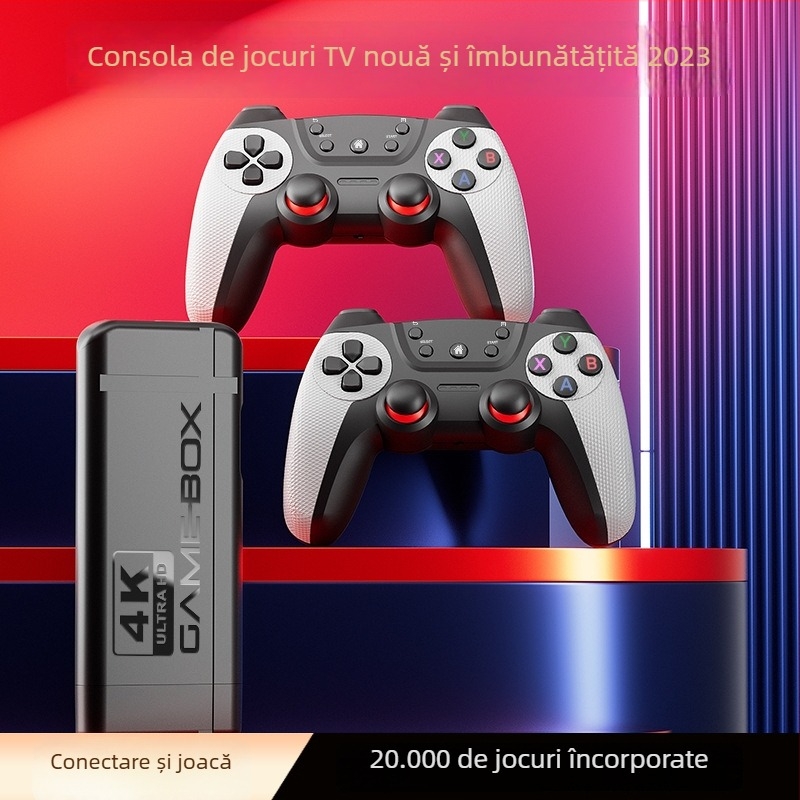 Consolă arcade wireless K9 pentru 2–4 jucători, 32/64 GB, HDMI, OS simulare