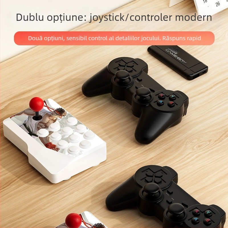 Consolă arcade wireless K9 pentru 2–4 jucători, 32/64 GB, HDMI, OS simulare