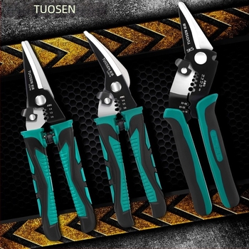 Tuosen Clește pentru dezizolarea cablurilor — Unealtă multifuncțională pentru dezizolarea firelor, crimpare, prindere și deschiderea cablurilor
