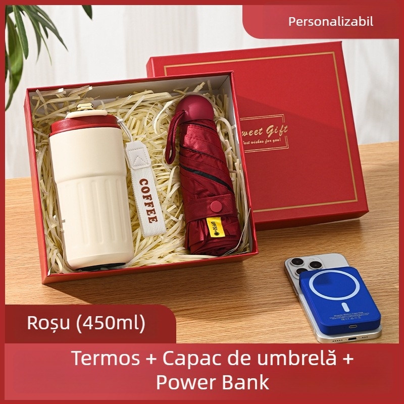 Cană termică pentru cadouri de afaceri cu logo personalizat – oțel inoxidabil 316, izolație în vid 0–6 ore, imprimare logo, ambalaj cadou, portabil