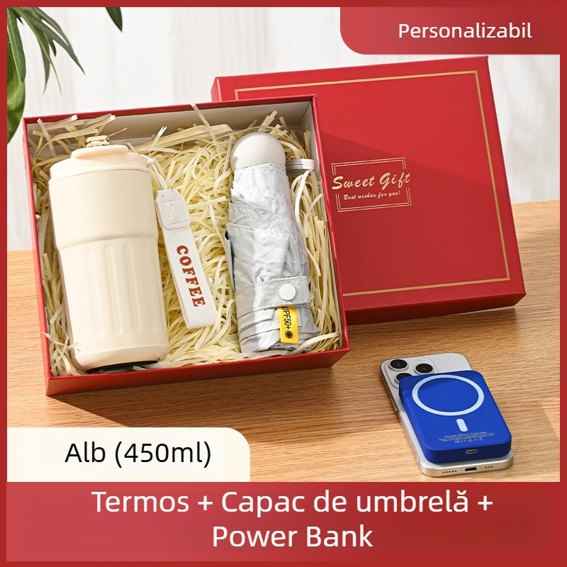 Cană termică pentru cadouri de afaceri cu logo personalizat – oțel inoxidabil 316, izolație în vid 0–6 ore, imprimare logo, ambalaj cadou, portabil