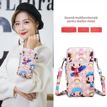 Geantă pentru telefon pentru femei, geantă mică crossbody, Oxford, închidere cu fermoar, buzunar interior cu fermoar, formă verticală pătrată, Baobaohui