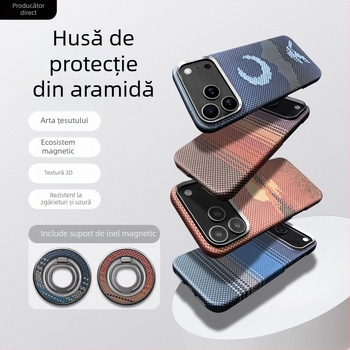 Carcasă spate pentru iPhone 17 Pro Max, din piele naturală, lucrată manual, protecție anti-cădere, posibilitate de personalizare