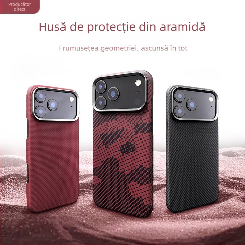 Carcasă spate pentru iPhone 17 Pro Max, din piele naturală, lucrată manual, protecție anti-cădere, posibilitate de personalizare