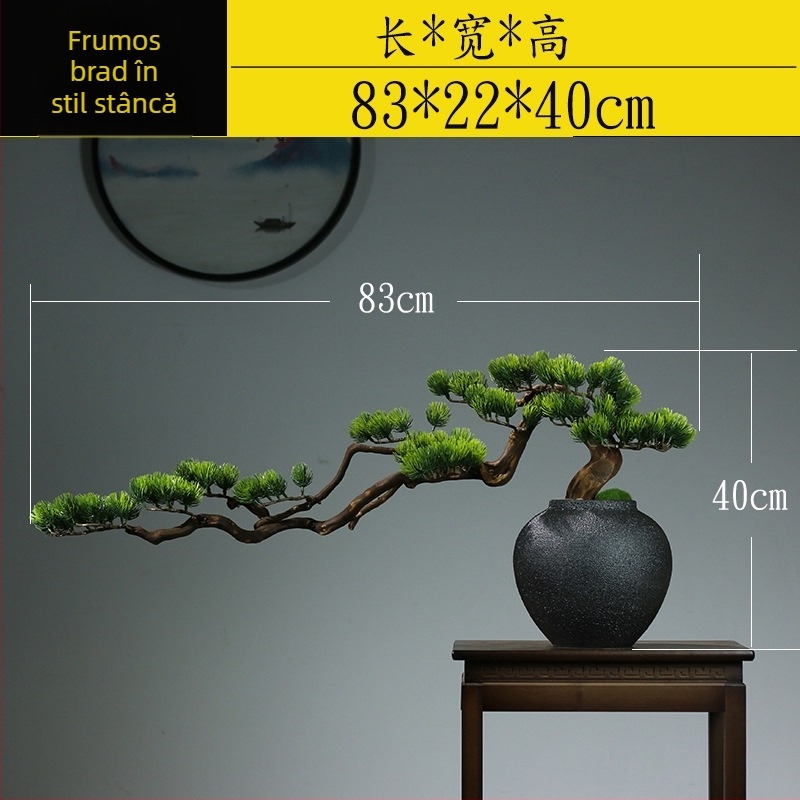 Bonsai din lemn în stil nou chinezesc – decor de masă, peisaj miniatural, realizare semi-artizanală