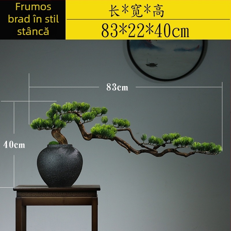 Bonsai din lemn în stil nou chinezesc – decor de masă, peisaj miniatural, realizare semi-artizanală