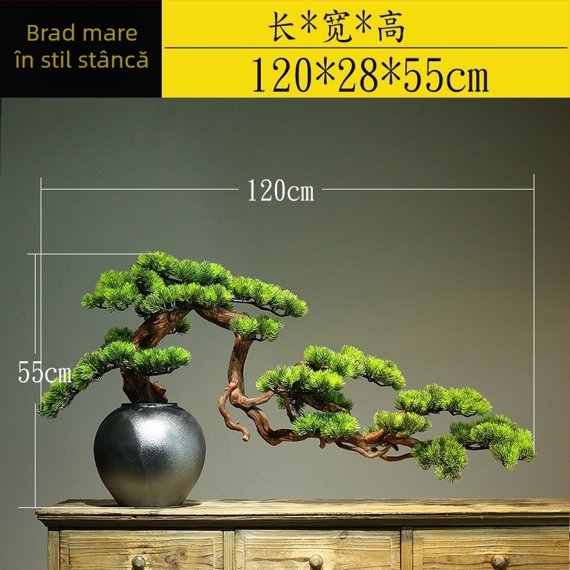 Bonsai din lemn în stil nou chinezesc – decor de masă, peisaj miniatural, realizare semi-artizanală