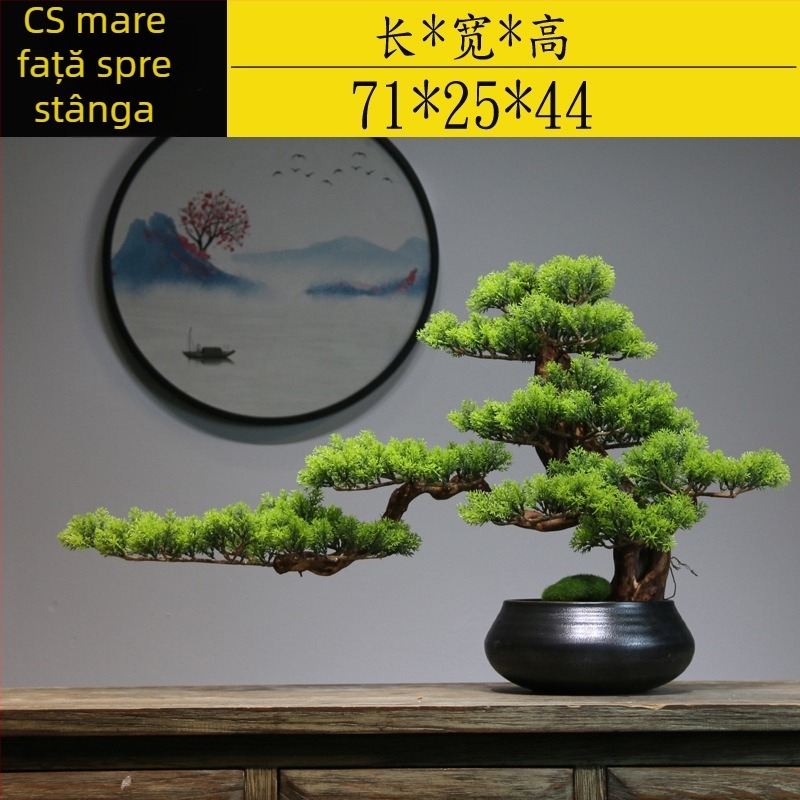 Bonsai din lemn în stil nou chinezesc – decor de masă, peisaj miniatural, realizare semi-artizanală