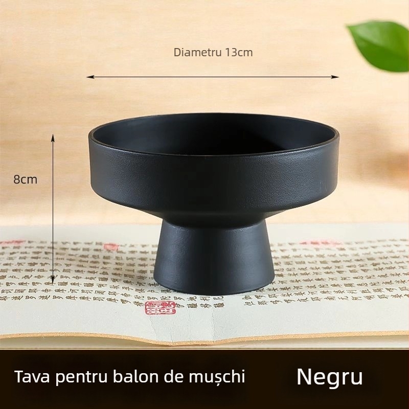 Ghiveci ceramic pentru bilă de mușchi Haoyi — vas de plantare pentru orchidă Dendrobium, micro peisaj, ambalaj carton, gata de așezat