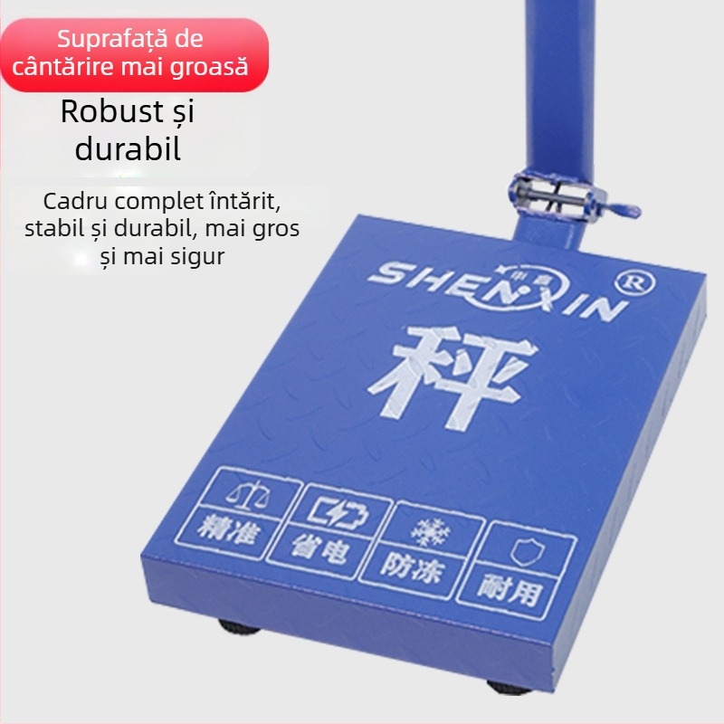 Shenxin 150kgF cântar electronic pliabil pe podea, alimentat cu baterii, 50 g–150 kg, destinat cantaririi legumelor