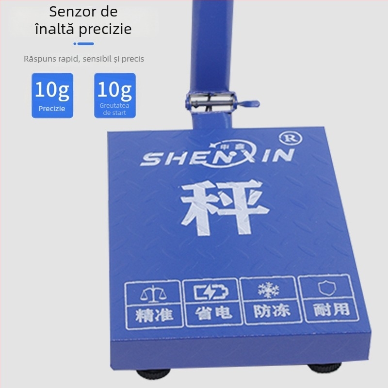 Shenxin 150kgF cântar electronic pliabil pe podea, alimentat cu baterii, 50 g–150 kg, destinat cantaririi legumelor