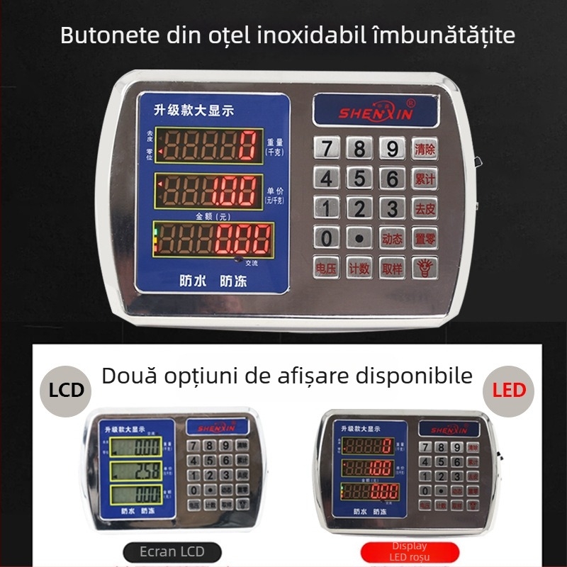 Shenxin 150kgF cântar electronic pliabil pe podea, alimentat cu baterii, 50 g–150 kg, destinat cantaririi legumelor