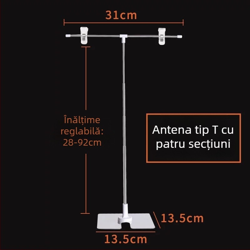 Suport pentru postere din oțel inoxidabil, de birou, telescopic, în formă de L, cu clips KT board pentru supermarketuri