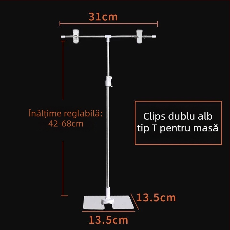 Suport pentru postere din oțel inoxidabil, de birou, telescopic, în formă de L, cu clips KT board pentru supermarketuri
