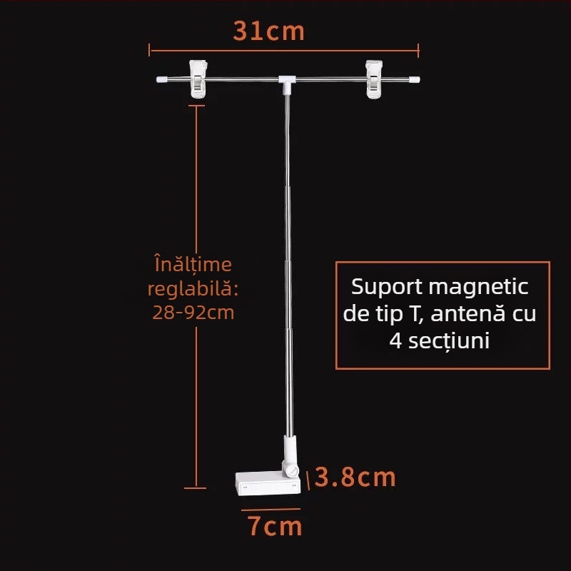 Suport pentru postere din oțel inoxidabil, de birou, telescopic, în formă de L, cu clips KT board pentru supermarketuri