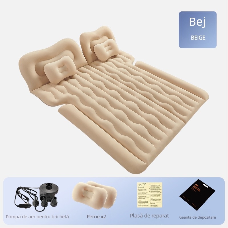 Saltea gonflabilă pentru mașină, SUV - utilizare dublă pentru călătorii și activități în aer liber, Model 13100TM, Sarcină maximă 400 kg, pompă electrică