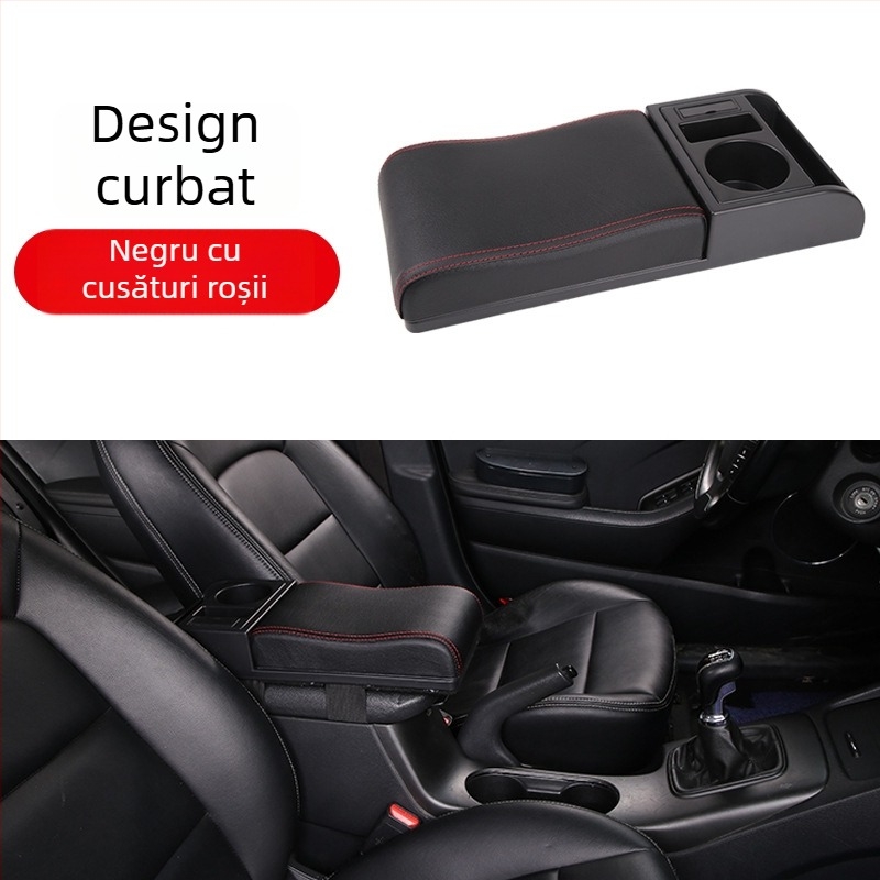 Capac universal pentru cutia de cotieră auto cu pernă de înălțare pentru depozitare în consola centrală