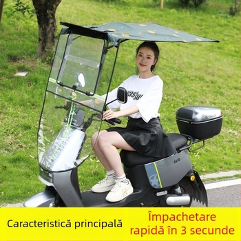 Canopă pentru vehicul electric, retractabil rapid, design în formă de 7, protecție UV Pa+++