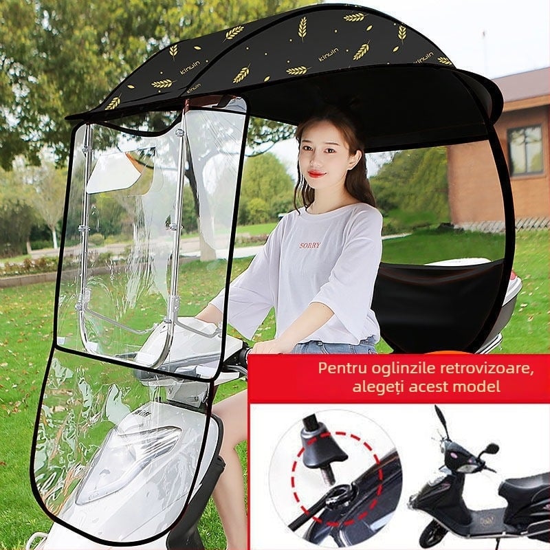 Canopă pentru vehicul electric, retractabil rapid, design în formă de 7, protecție UV Pa+++