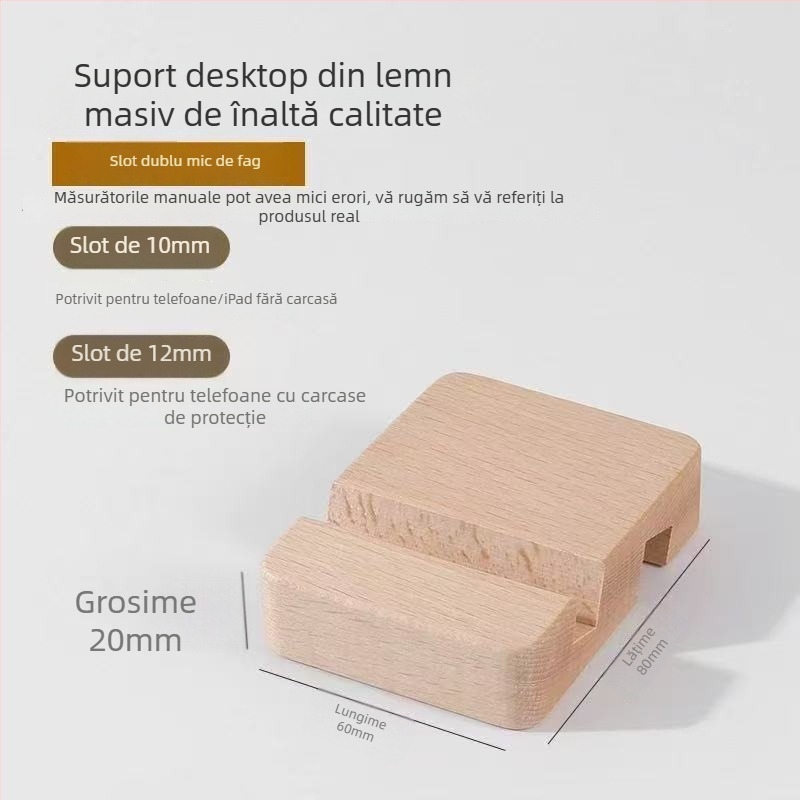 Suport de birou din lemn pentru telefon și suport pentru tabletă