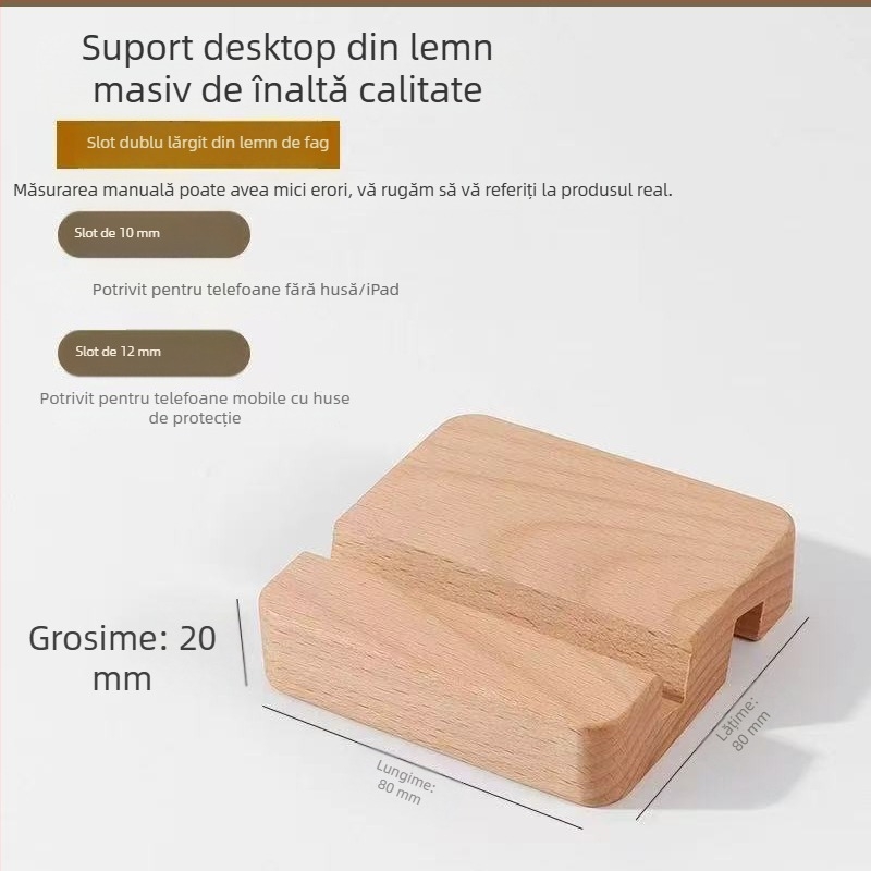 Suport de birou din lemn pentru telefon și suport pentru tabletă