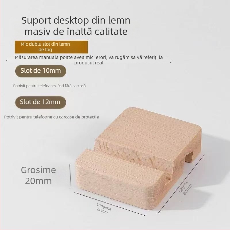 Suport de birou din lemn pentru telefon și suport pentru tabletă