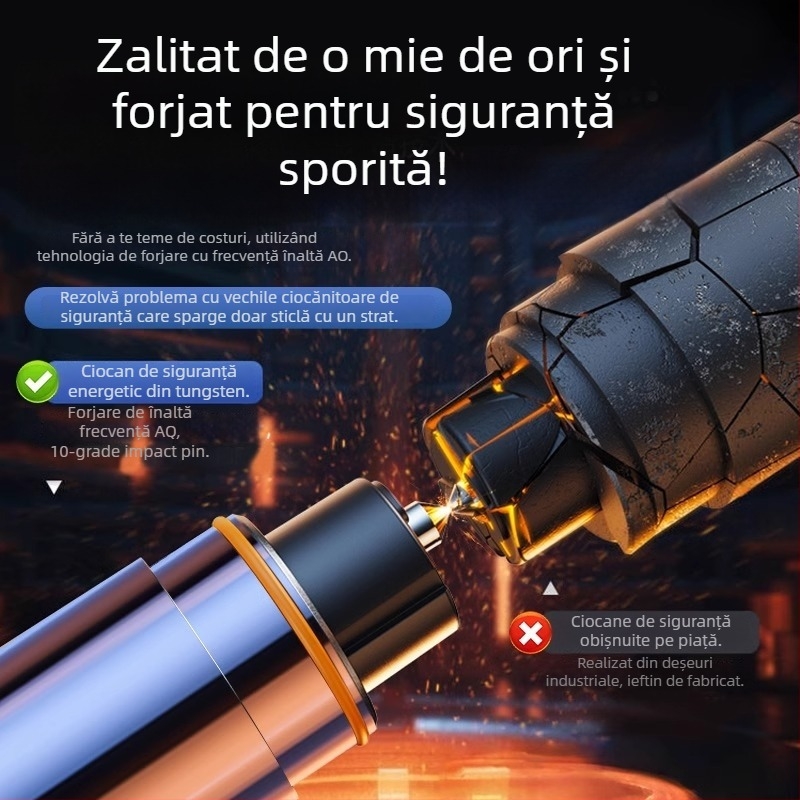 Unelte de urgență auto: ciocan de securitate pentru spargerea geamului, cuțit 3 în 1, portabil cu semn temporar de parcare, PVC