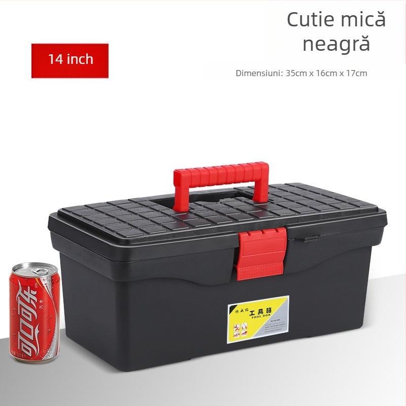Cutie de unelte din plastic, cu construcție cu două niveluri, capacitate 30 kg — pentru casă, atelier, depozitare și întreținere