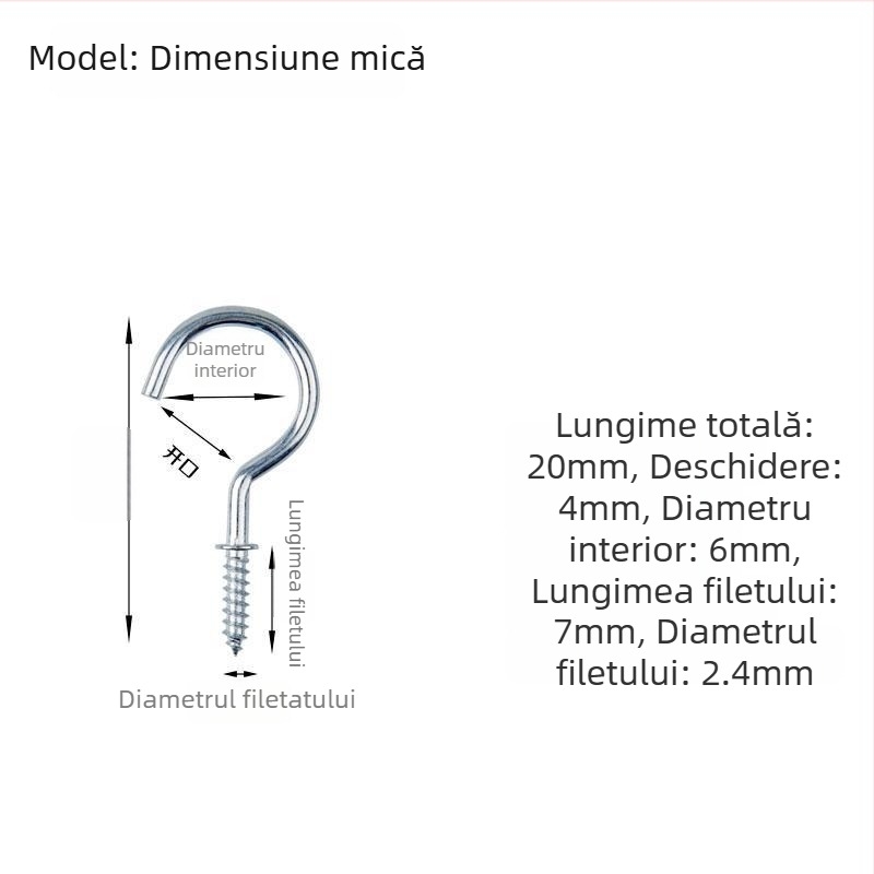 Cuier pentru căni din fier forjat, set de 10 bucăți cu șuruburi autoforante, stil modern și simplu, capacitate de încărcare 3–5 kg