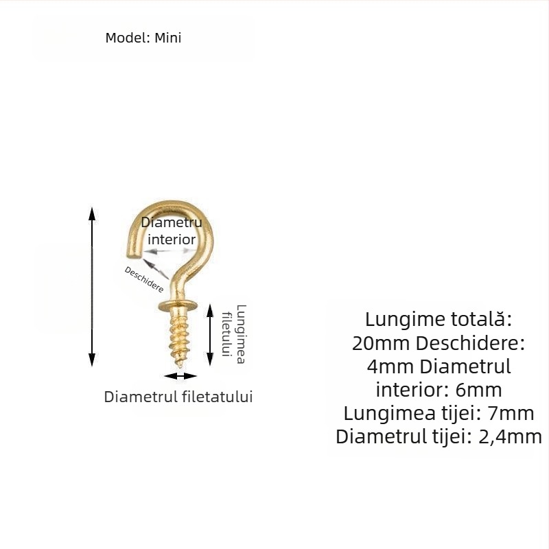 Cuier pentru căni din fier forjat, set de 10 bucăți cu șuruburi autoforante, stil modern și simplu, capacitate de încărcare 3–5 kg