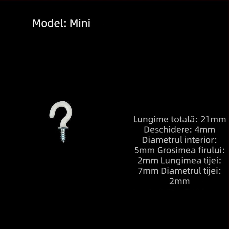 Cuier pentru căni din fier forjat, set de 10 bucăți cu șuruburi autoforante, stil modern și simplu, capacitate de încărcare 3–5 kg
