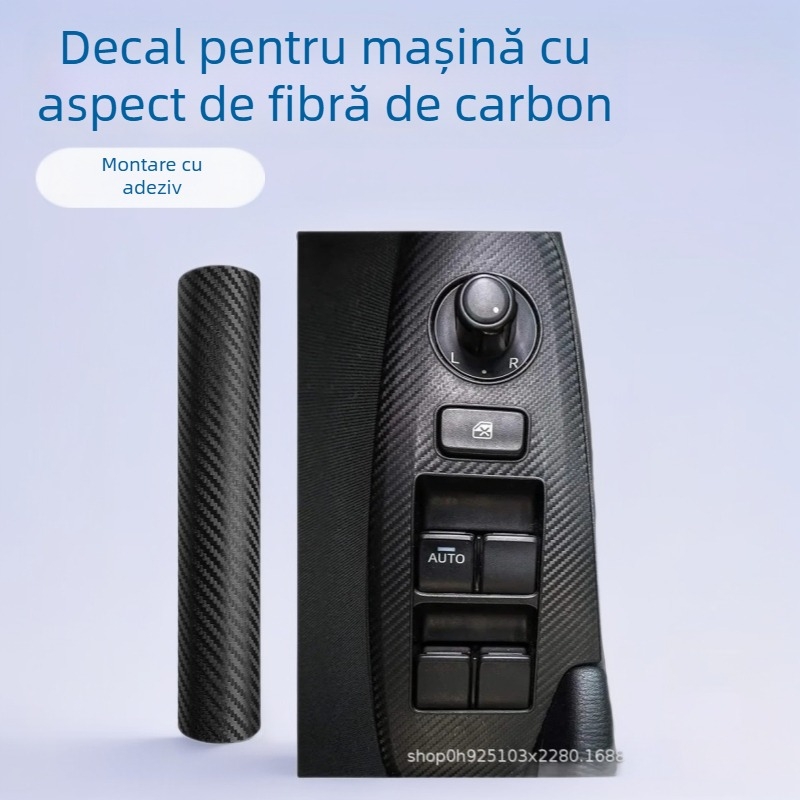 Chivike Autocolant auto din fibră de carbon, adeziv, model fibră de carbon