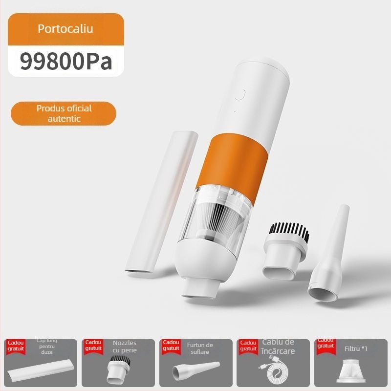 Aspirator fara fir pentru mașină, cu aspirație maximă 120W, 11000Pa, funcție suflare, autonomie baterie 25 de minute, încărcare la 5V