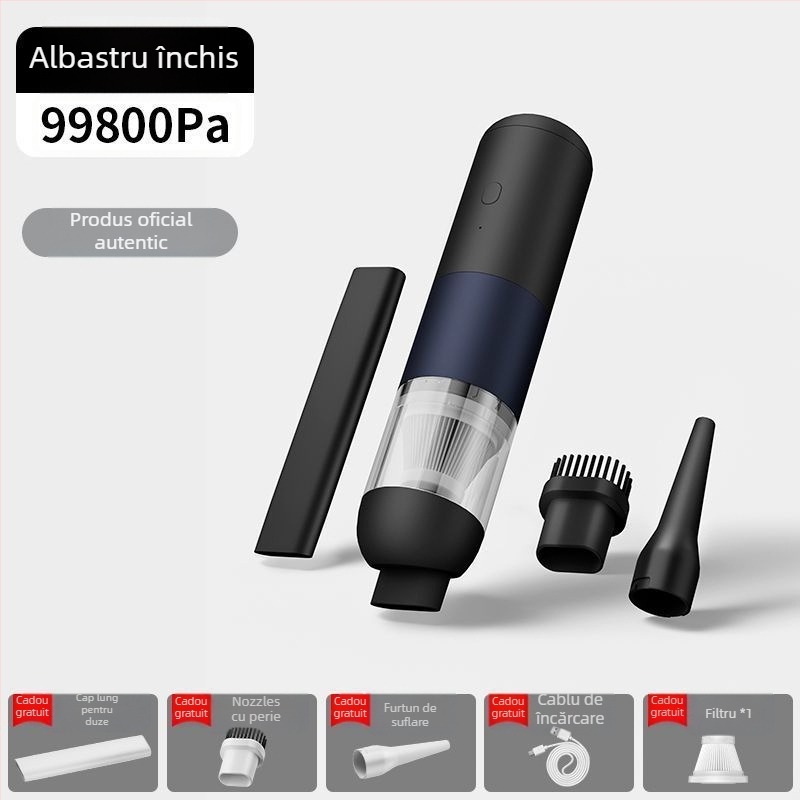 Aspirator fara fir pentru mașină, cu aspirație maximă 120W, 11000Pa, funcție suflare, autonomie baterie 25 de minute, încărcare la 5V