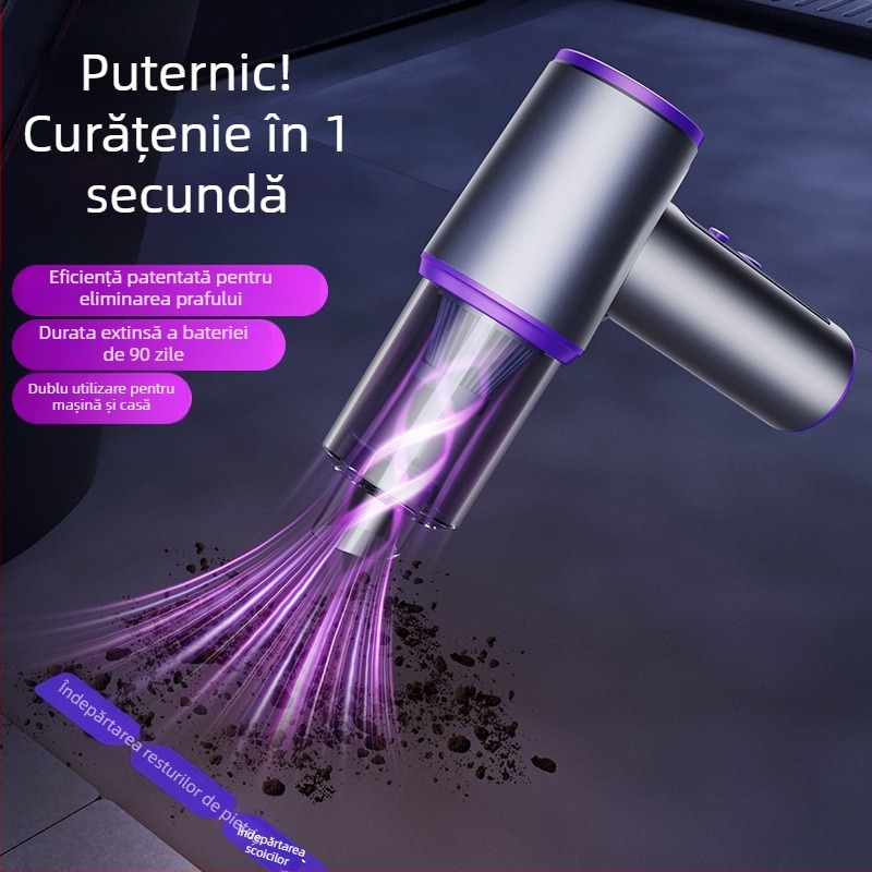 Aspirator fara fir pentru mașină, cu aspirație maximă 120W, 11000Pa, funcție suflare, autonomie baterie 25 de minute, încărcare la 5V