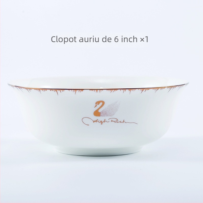 Set boluri din porțelan, compatibil cu microundele, rotunde, stil minimalist modern, logo imprimat.