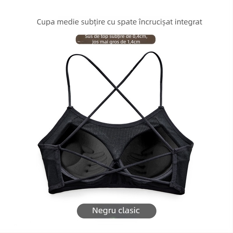 Top bustier wrap/tube, cupă 3/4, cupă medie, material viscoză nervurată, strângere, respirabil, spate deschis sexy
