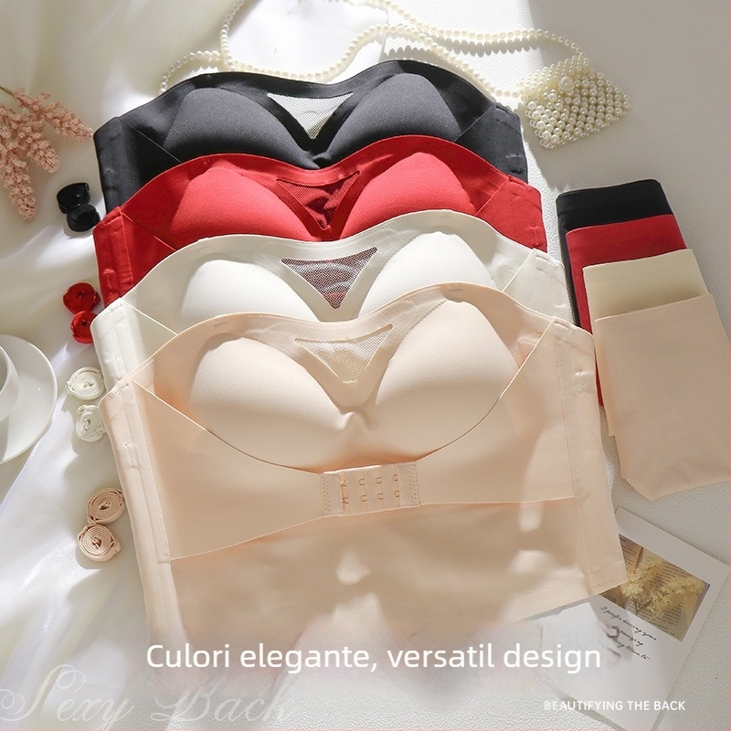 Sutien modelator fără bretele, anti-derapare, dintr-o piesă, cupe 3/4, cupe subțiri, nylon/Lycra