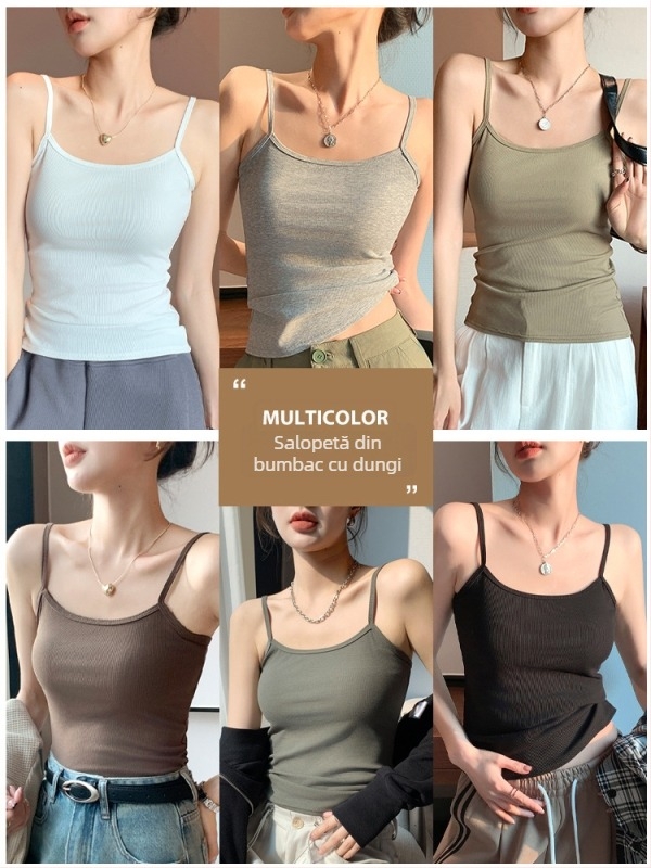 Top camisole H232 Slim pentru femei, fără mâneci, stil sling, lungime 50–65 cm, amestec poliester-viscoză
