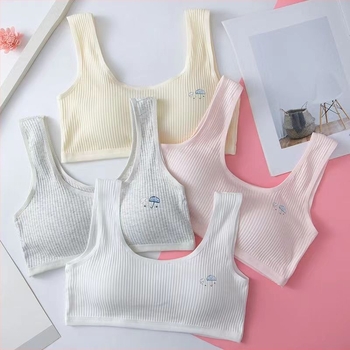 Top bustier din bumbac pentru adolescente, cupă completă, respirabil și confortabil, lungime pe piept, iarna 2024