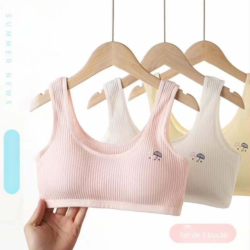 Top bustier din bumbac pentru adolescente, cupă completă, respirabil și confortabil, lungime pe piept, iarna 2024