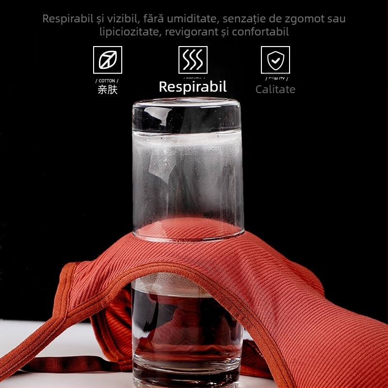 Top tub cu înfășurare a sânilor, cupă 3/4, cupă medie modelată, spandex/lycra, respirabil