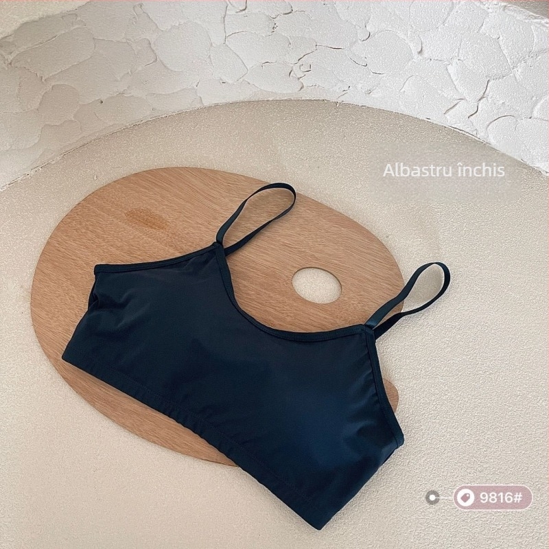 Top tubular fără bretele cu căptușeală, țesătură Ice Silk, amestec nylon 80–90%, cupă 3/4, design respirabil cu spate deschis, Vara 2024