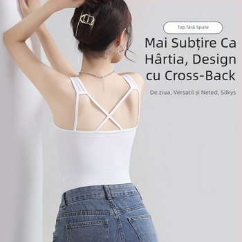 Top bustier wrap, spate frumos, cupe subțiri modelate, cupă completă, nylon material