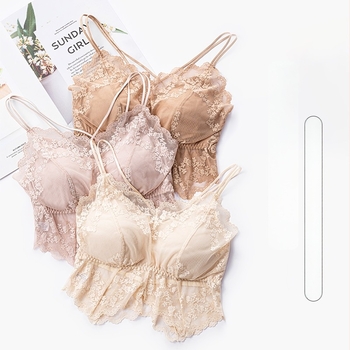 Top din dantelă pentru bust cu curea, cupe 3/4, căptușeală subțire, respirabil, protecție împotriva expunerii, design frumos pe spate